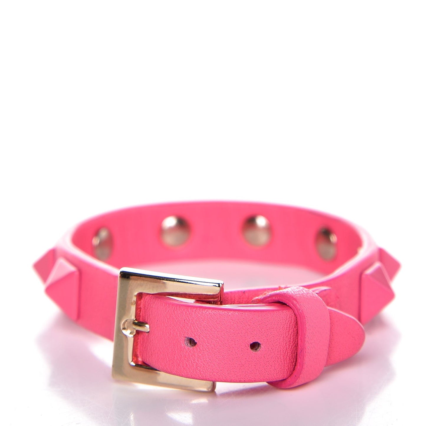 Vitello Rockstud Bracelet Fuxia Fluo