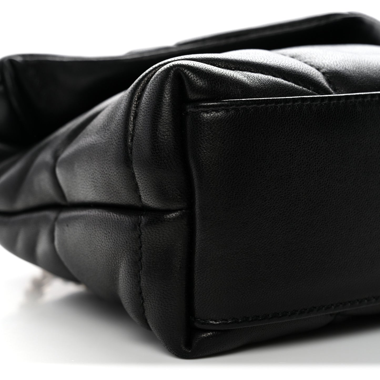 Lambskin Quilted Toy Loulou Puffer Monogram Chain Satchel Black