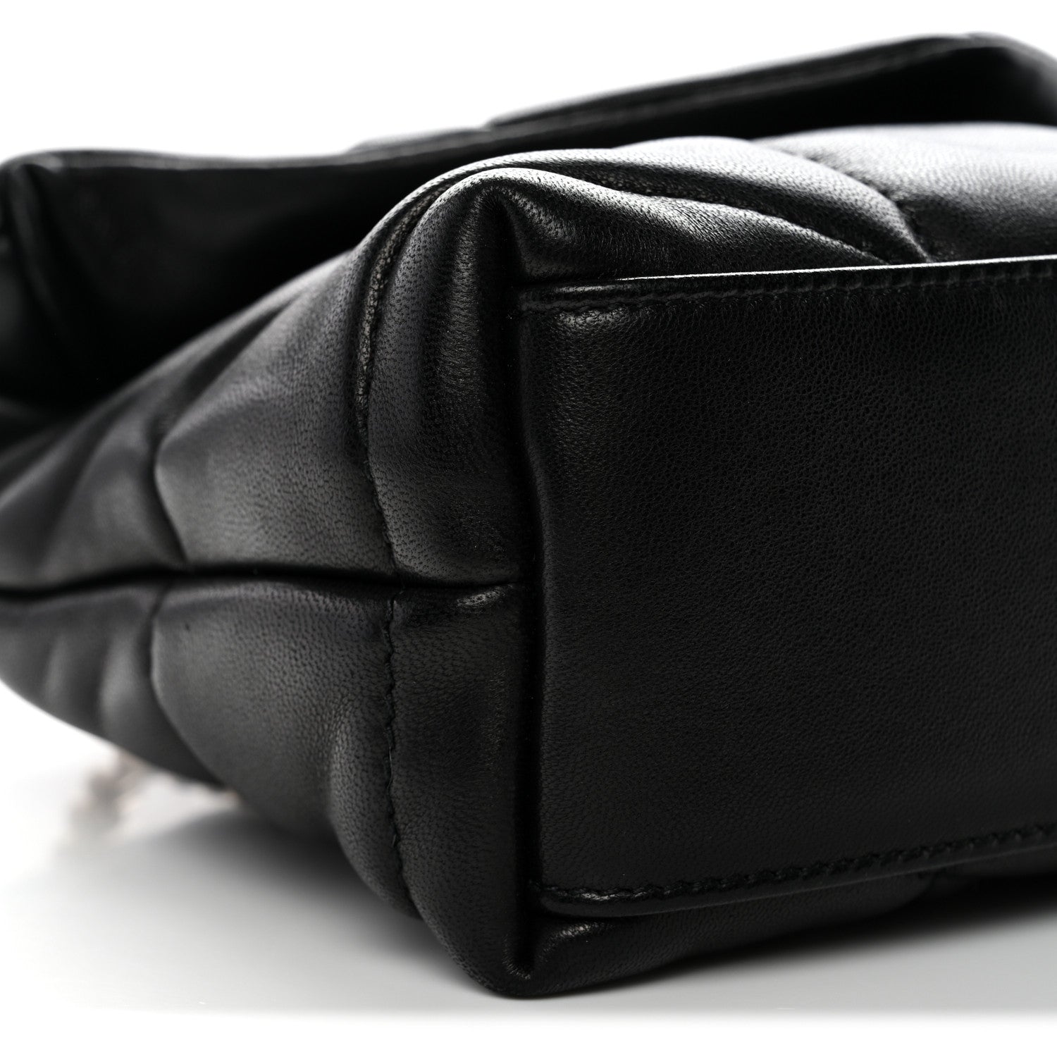 Saint Laurent Lambskin Quilted Toy Loulou Puffer Monogram Chain Satchel Black 9 of 11