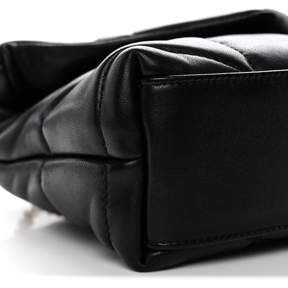 Saint Laurent Lambskin Quilted Toy Loulou Puffer Monogram Chain Satchel Black 9 of 11