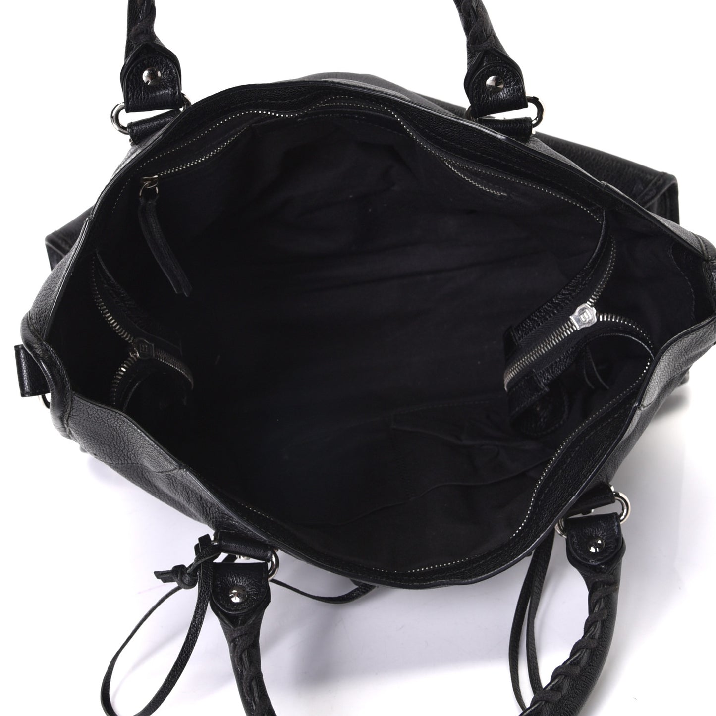 Chevre Silver Metallic Edge Hardware City Black