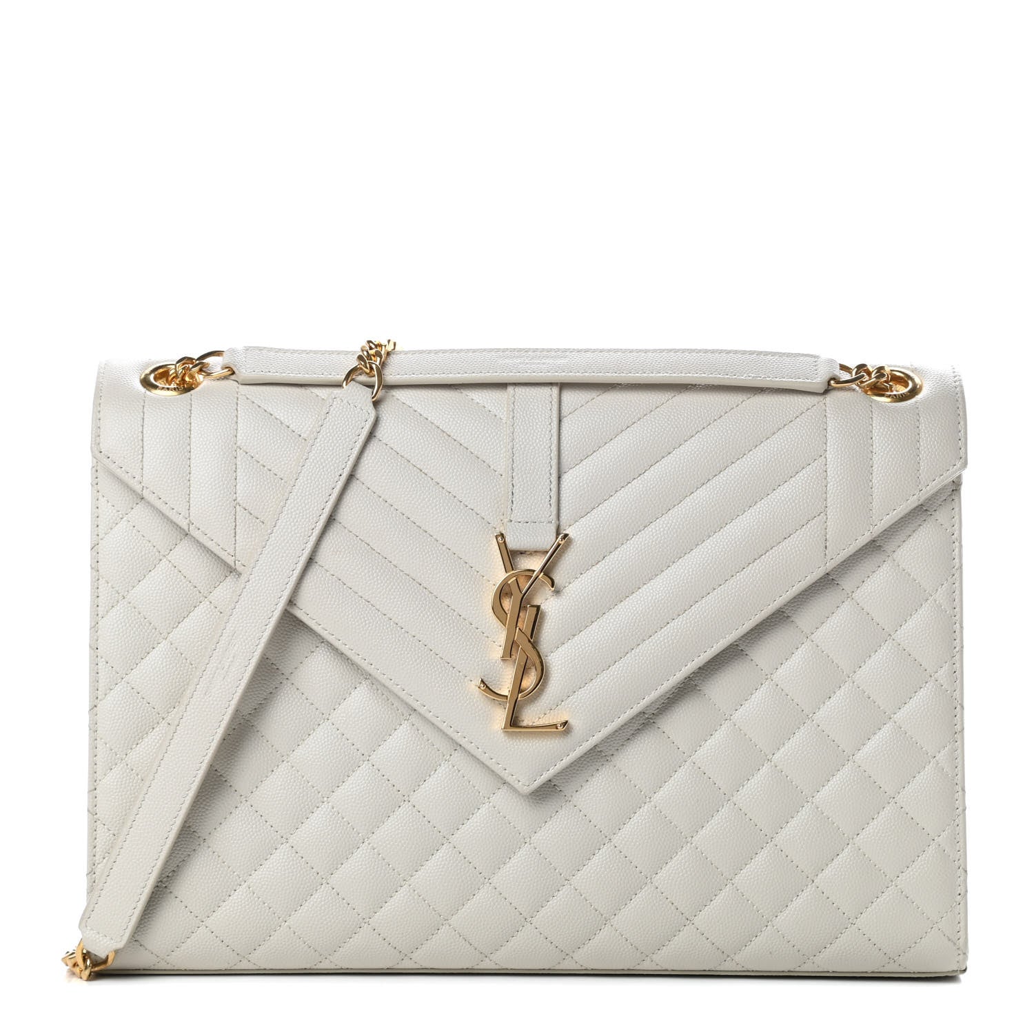 Saint Laurent Grain De Poudre Textured Mixed Matelasse Large Triquilt Monogram Satchel Porcellana 1 of 13