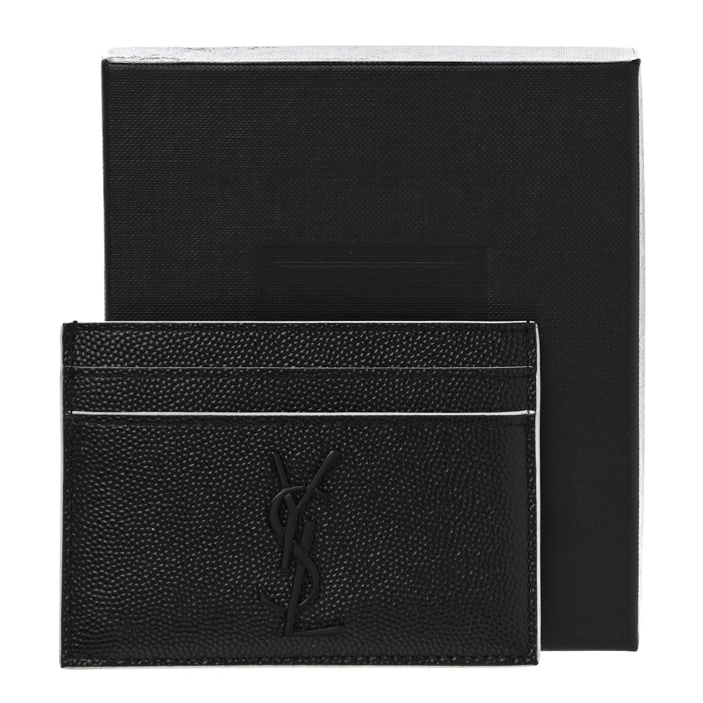 Grain De Poudre Monogram Credit Card Case Black White