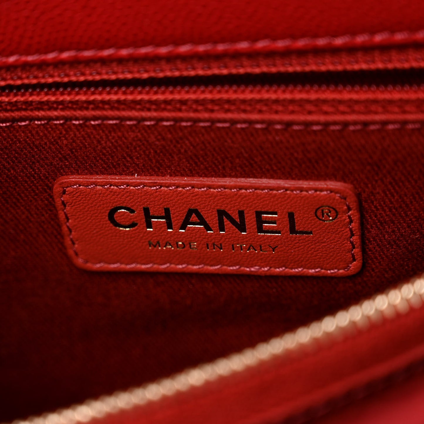 Caviar Quilted Small Coco Handle Flap Red