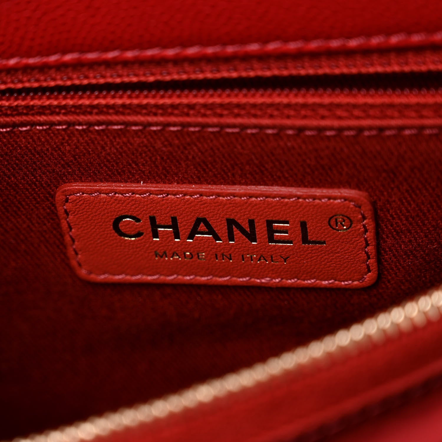 Chanel Caviar Quilted Small Coco Handle Flap Red 6 of 10
