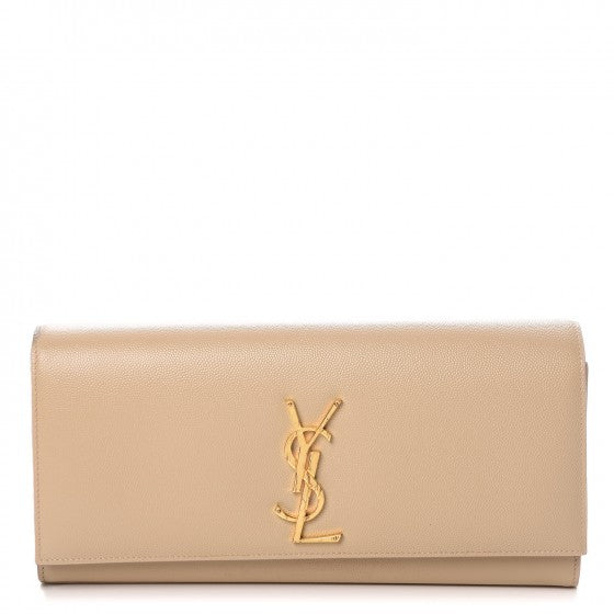 Saint Laurent Grain De Poudre Classic Monogram Cassandre Clutch Nude 1 of 9