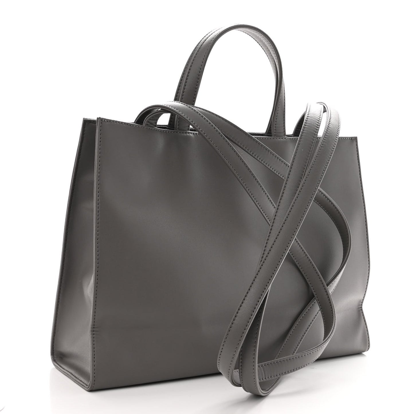 Vegan Leather Medium Shopping Bag Grey