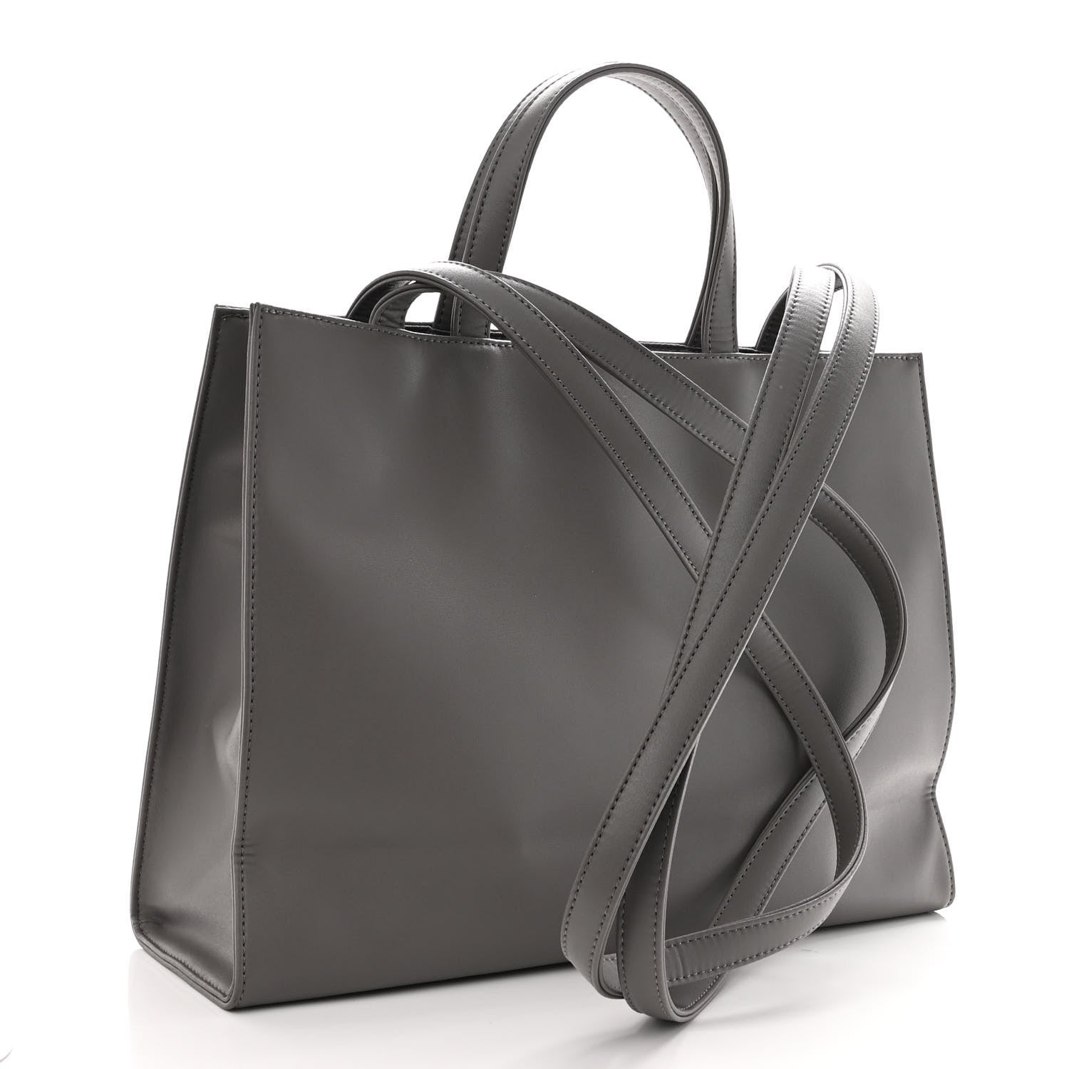 Telfar Vegan Leather Medium Shopping Bag Grey 3 of 11