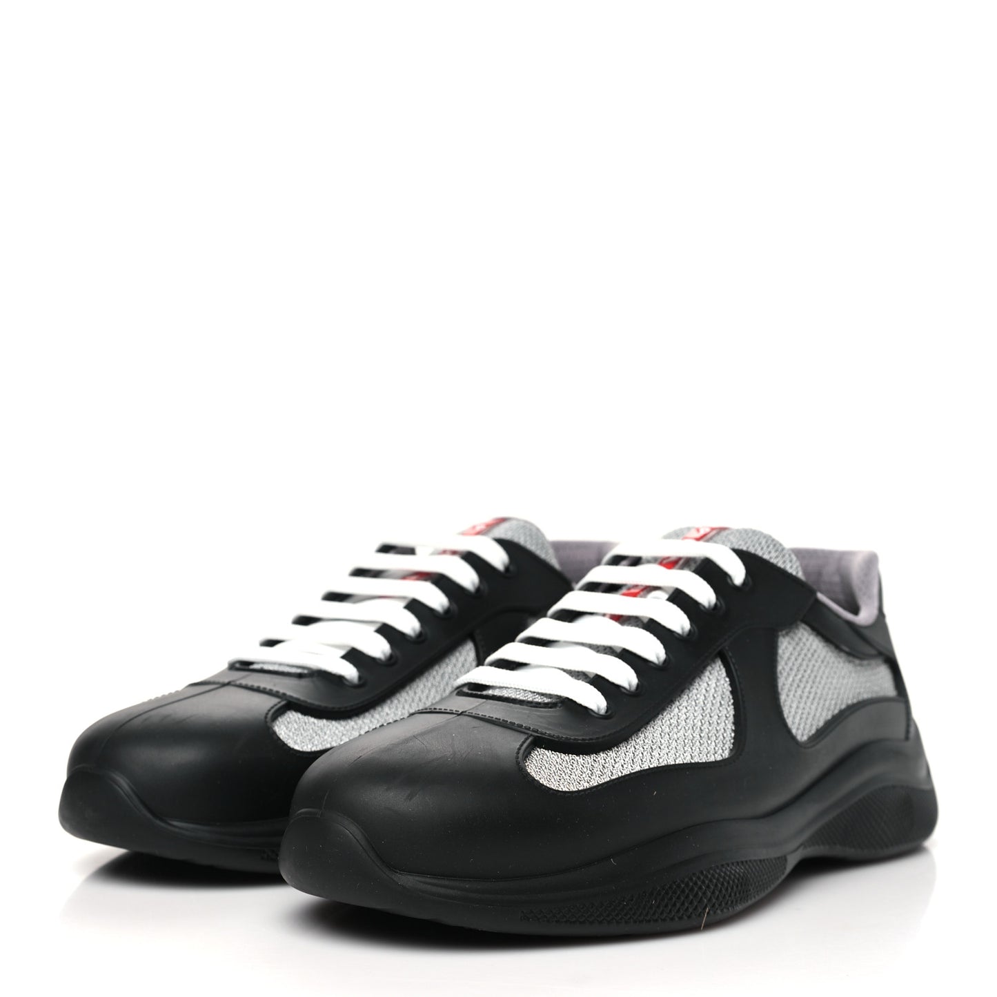 Soft Rubber Mesh Mens America's Cup Sneakers 45 Black Argento