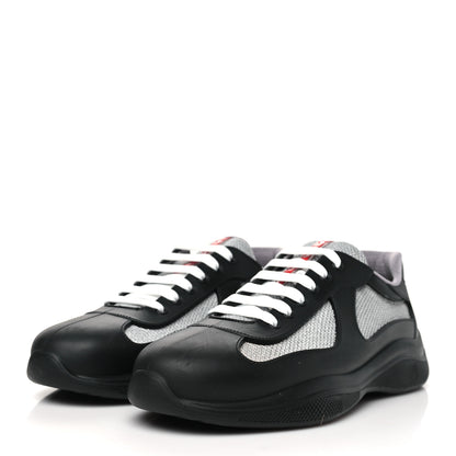 Prada Soft Rubber Mesh Mens America's Cup Sneakers 45 Black Argento 4 of 10