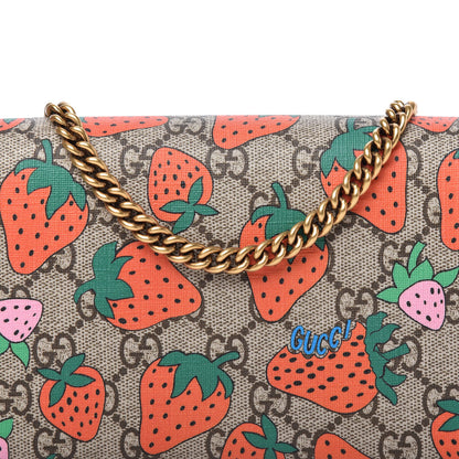 Gucci GG Supreme Monogram Strawberry Chain Wallet 10 of 10