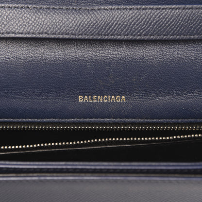 Balenciaga Grained Calfskin Logo Print S Ville Day Bag Bleu Canopee 6 of 16