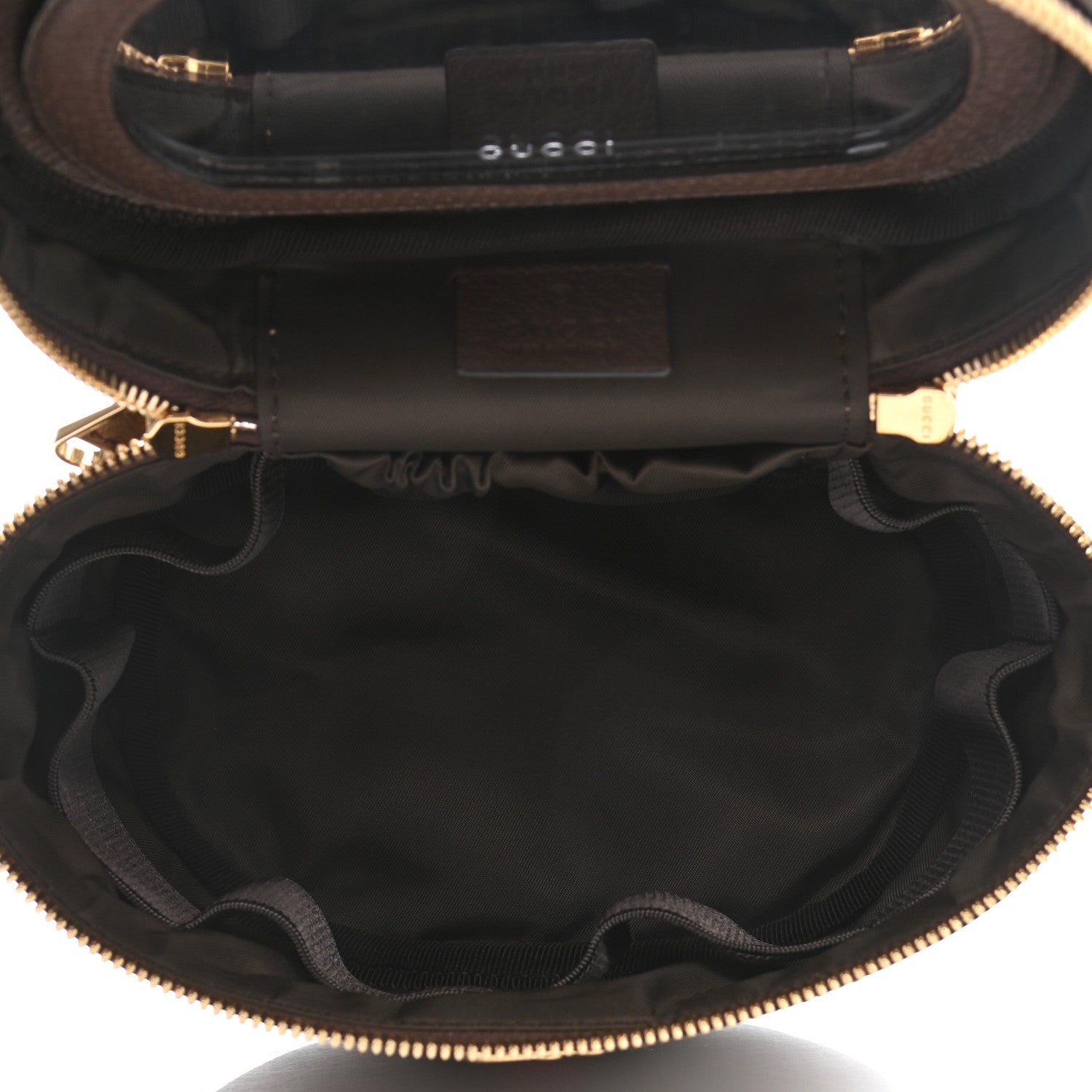 Gucci GG Supreme Monogram Textured Calfskin Web Ophidia Vanity Cosmetic Case Beige Ebony New Acero 5 of 8