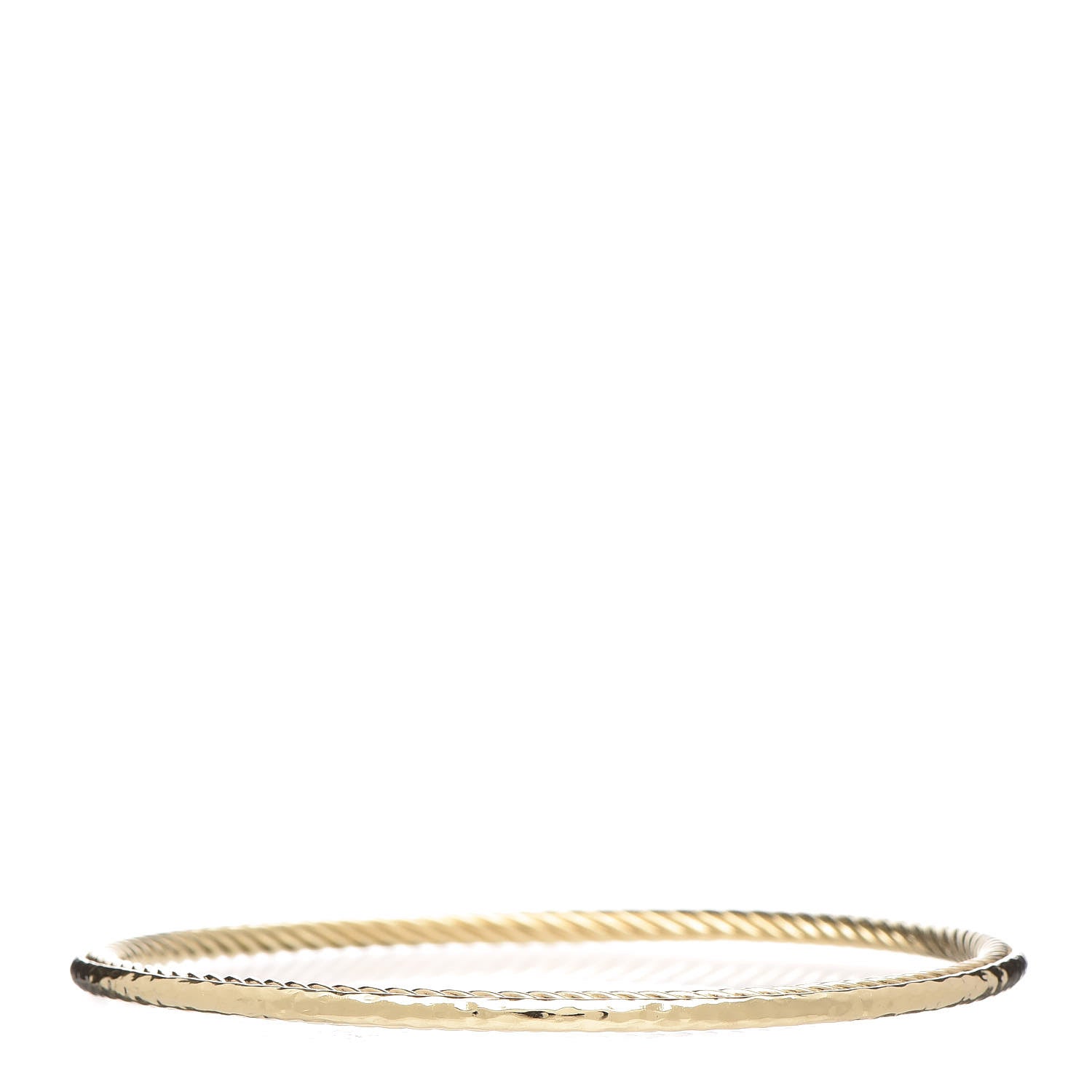 David Yurman 18K Yellow Gold 3mm Inside Cable Classic Bangle Bracelet 1 of 4