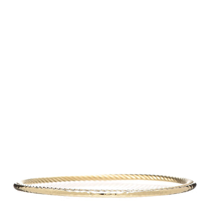 David Yurman 18K Yellow Gold 3mm Inside Cable Classic Bangle Bracelet 1 of 4