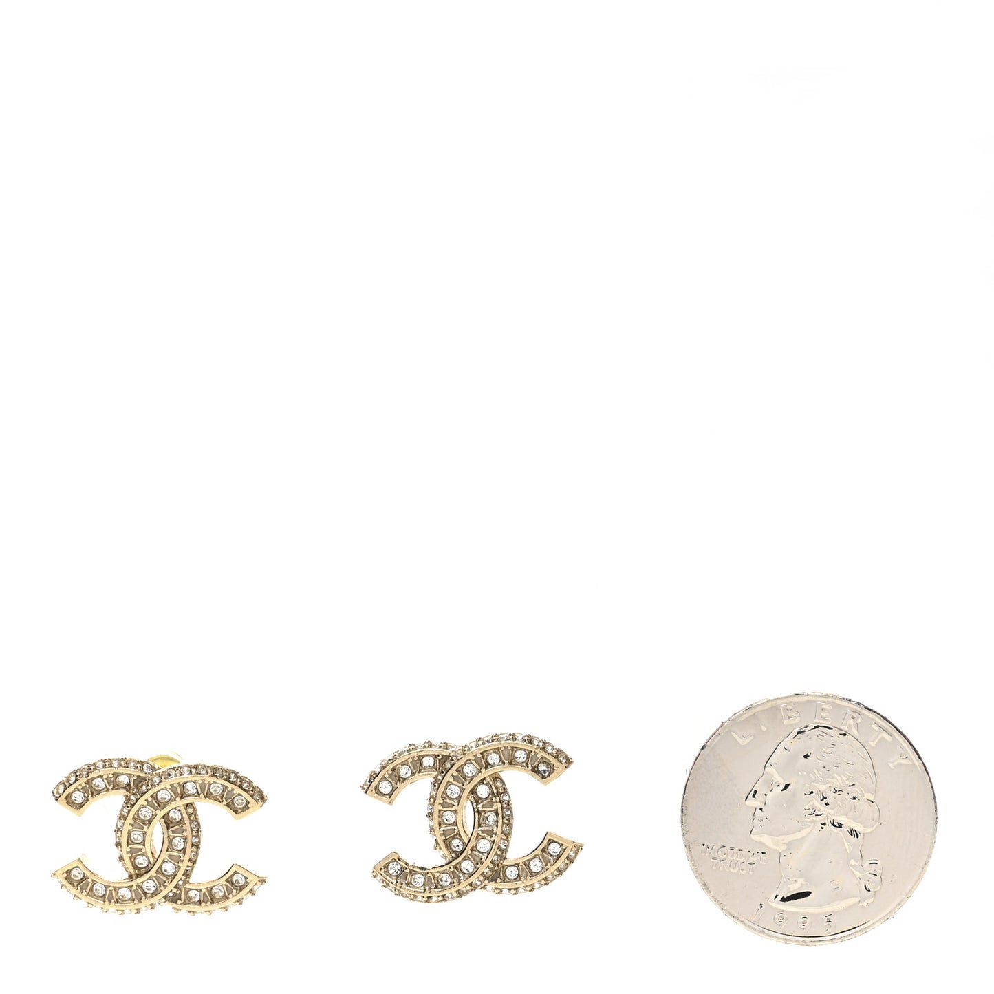Crystal Timeless CC Earrings Light Gold