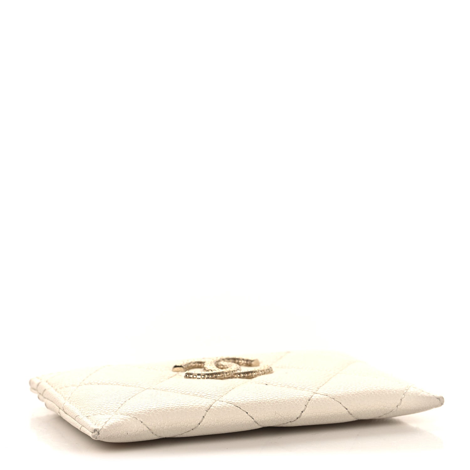 Chanel Caviar Quilted CC Logo Card Holder White 4 of 8