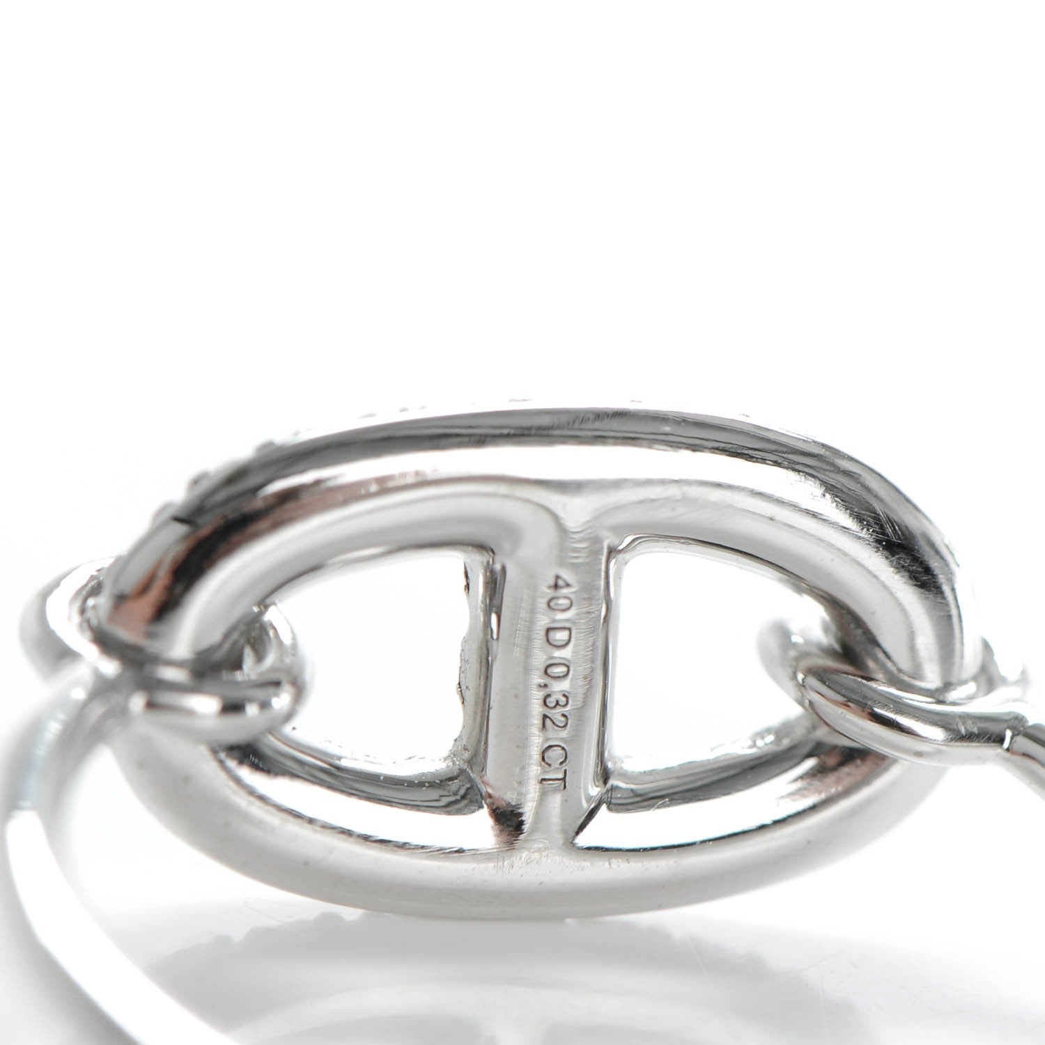 Hermes 18K White Gold Diamond Chaine D'Ancre Ring 49 5 5 of 6