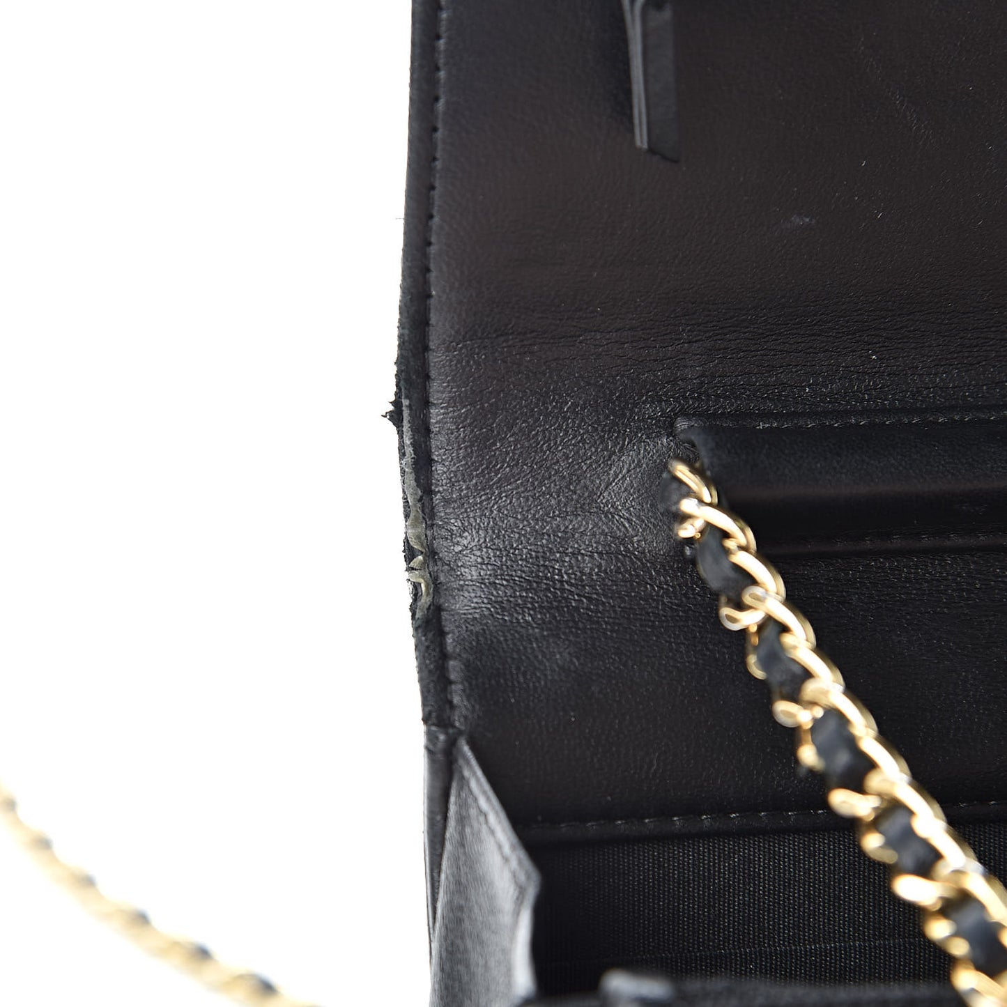 Lambskin Quilted Boy Wallet On Chain WOC Black