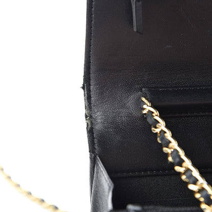 Chanel Lambskin Quilted Boy Wallet On Chain WOC Black 14 of 18