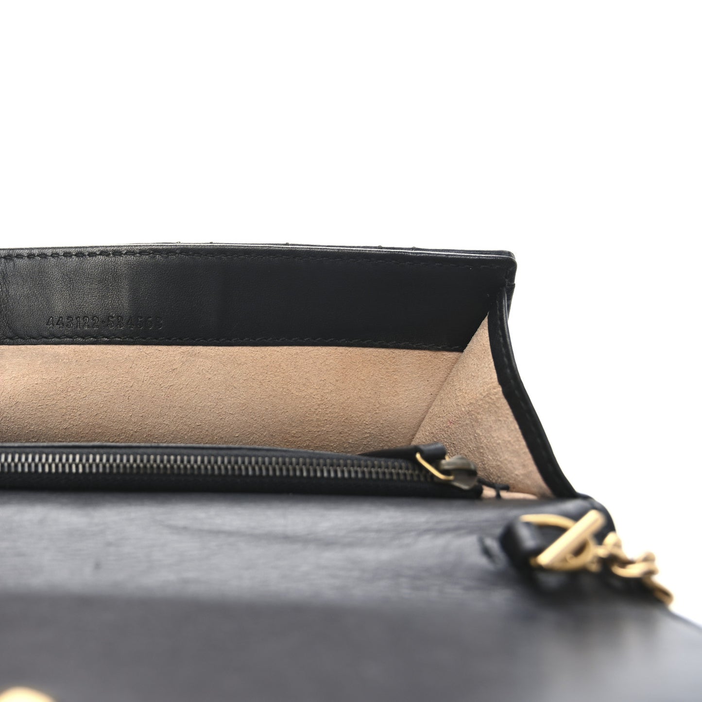 Calfskin Matelasse Mini Pearly GG Marmont Chain Wallet Black