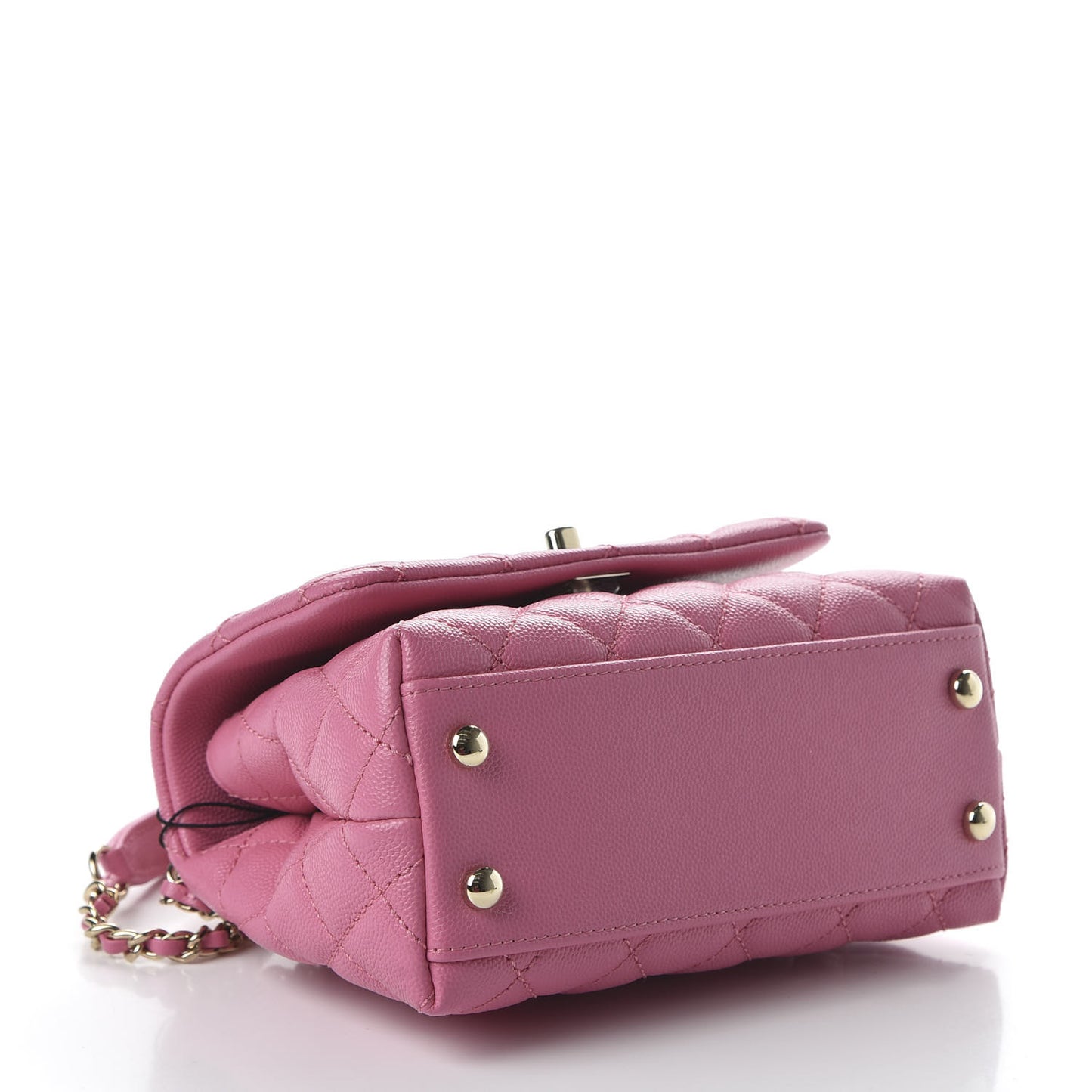 Caviar Quilted Lizard Embossed Extra Mini Coco Handle Flap Pink
