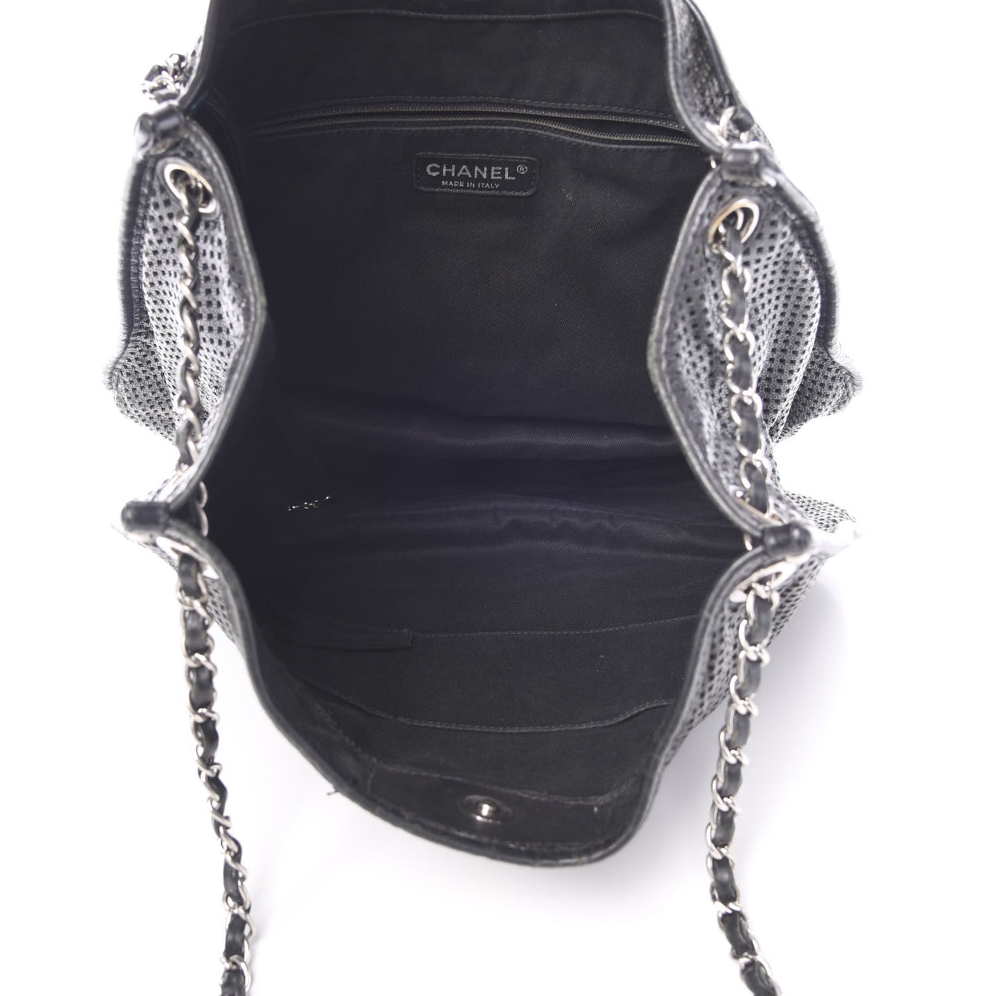 Calfskin Perforated Up In The Air Tote Black