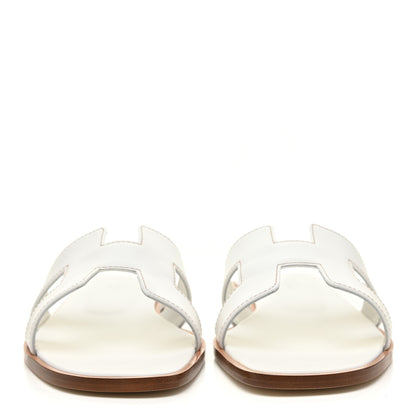 Hermes Box Calfskin Oran Sandals 39.5 White 2 of 8
