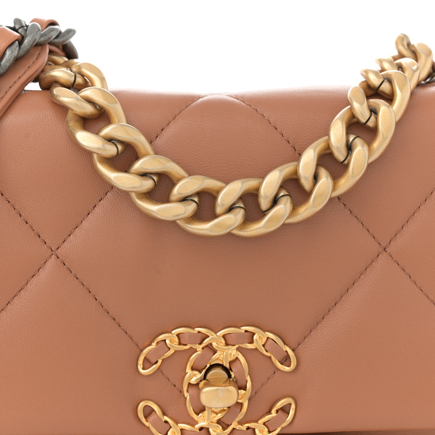 Chanel Lambskin Quilted Medium Chanel 19 Flap Brown 8 of 10