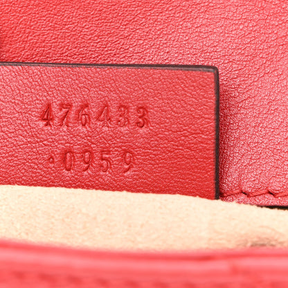 Gucci Calfskin Matelasse Super Mini GG Marmont Shoulder Bag Hibiscus Red 7 of 11