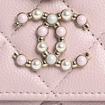 Chanel Caviar Quilted Coco Candy Card Holder On Chain Light Pink 9 of 19