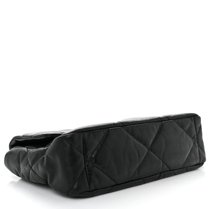 Chanel Shiny Goatskin Quilted Large Chanel 19 Flap Black 4 of 11