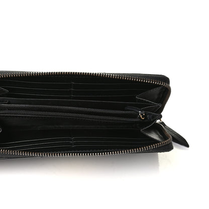 Gucci Calfskin Matelasse GG Marmont Zip Around Wallet Black 4 of 6