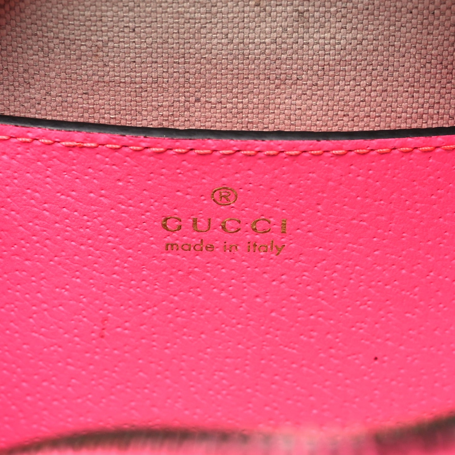 GG Supreme Monogram Textured Dollar Calfskin Web Ophidia Small Crossbody Bag Beige Ebony Fuchsia