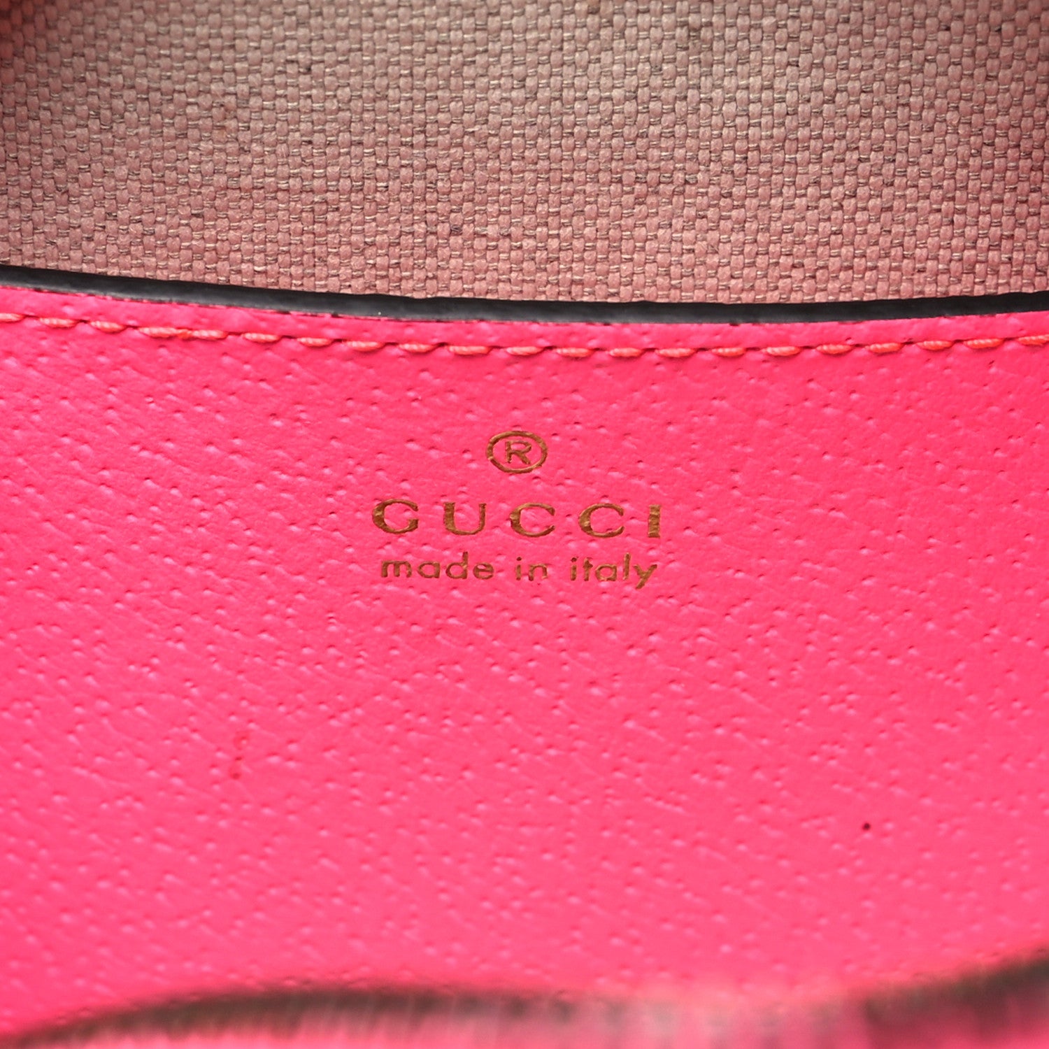 Gucci GG Supreme Monogram Textured Dollar Calfskin Web Ophidia Small Crossbody Bag Beige Ebony Fuchsia 6 of 10