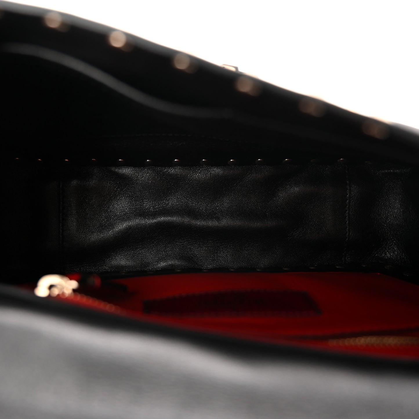 Nappa Medium Rockstud Spike Shoulder Bag Black