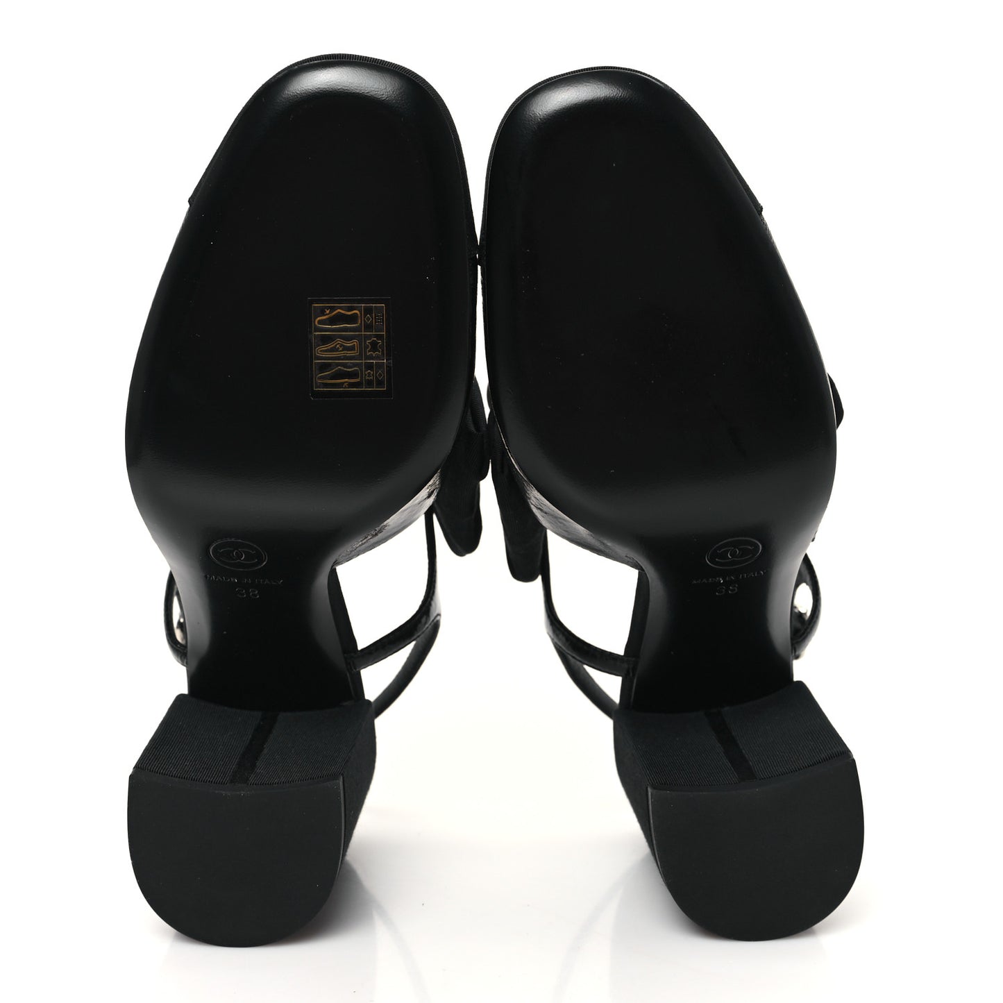 Crumpled Shiny Fabric Grosgrain Cap Toe Camellia Bow Slingback Pumps 38 Black