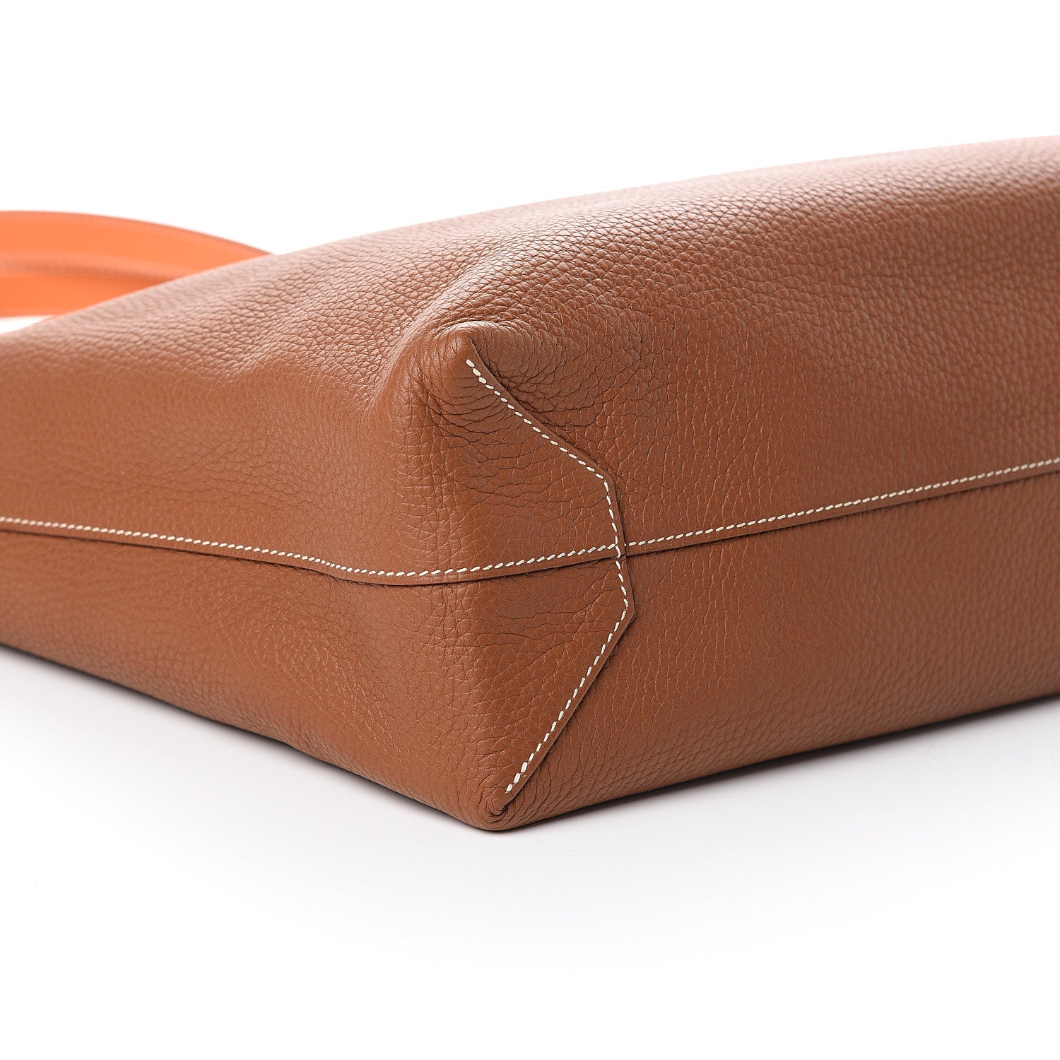 Hermes Taurillon Clemence Double Sens 36 Reversible Tote Orange Gold 7 of 8