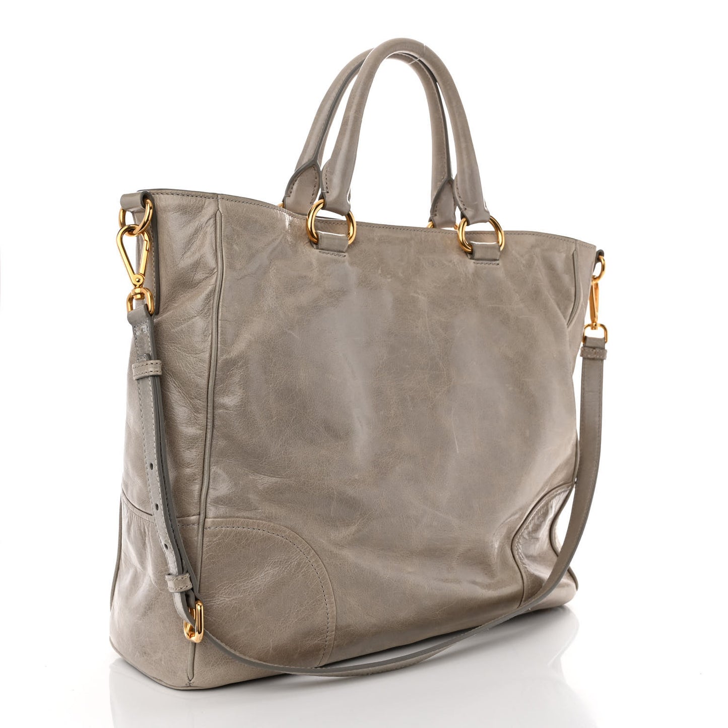 Vitello Shine Shopping Satchel Nube