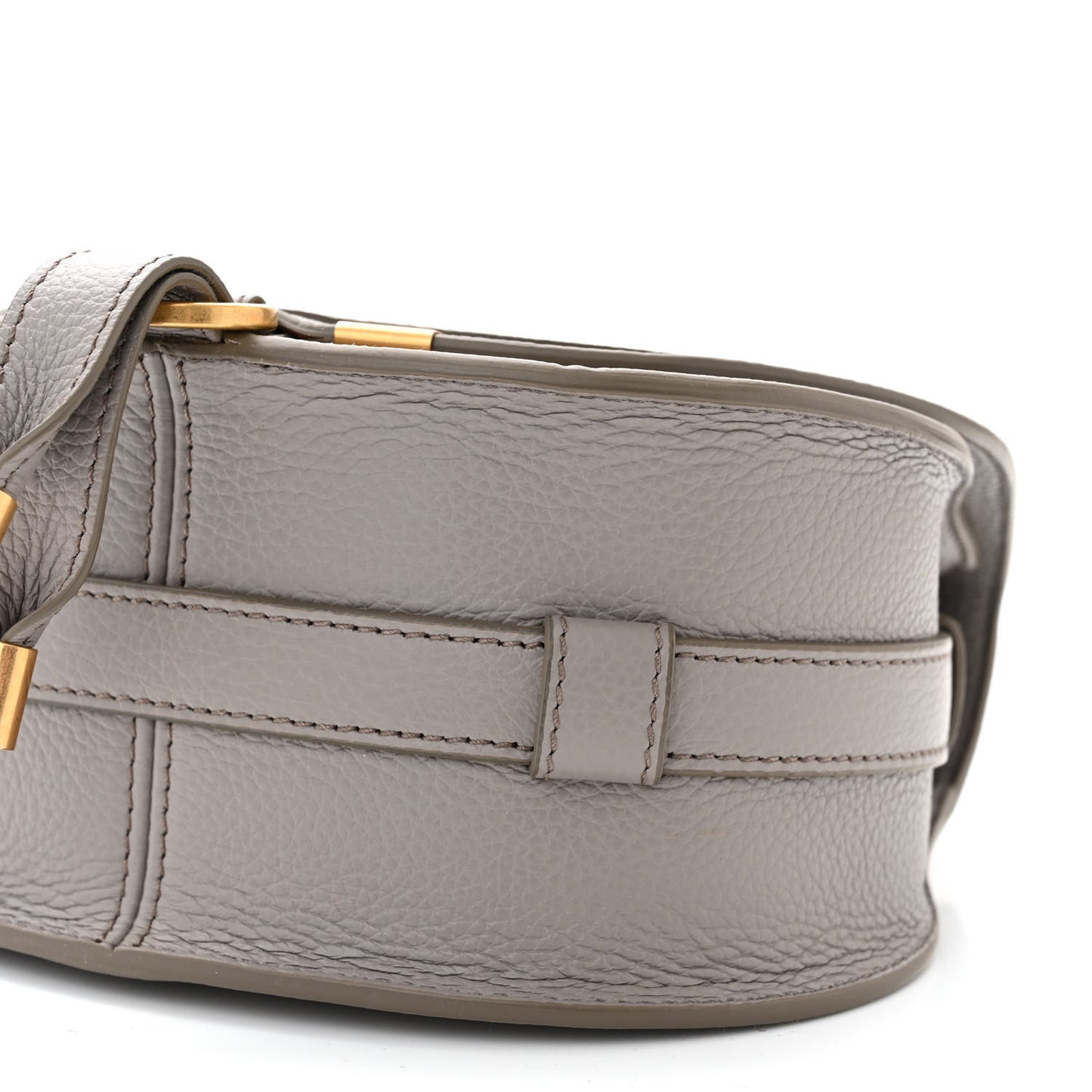 Grained Calfskin Small Marcie Saddle Bag Cashmere Grey