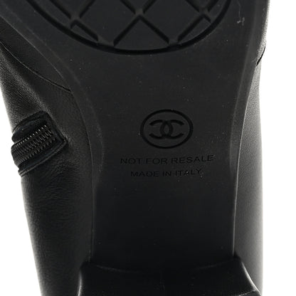Chanel Stretch Lambskin Cap Toe CC Short Boots 38 Black 7 of 9