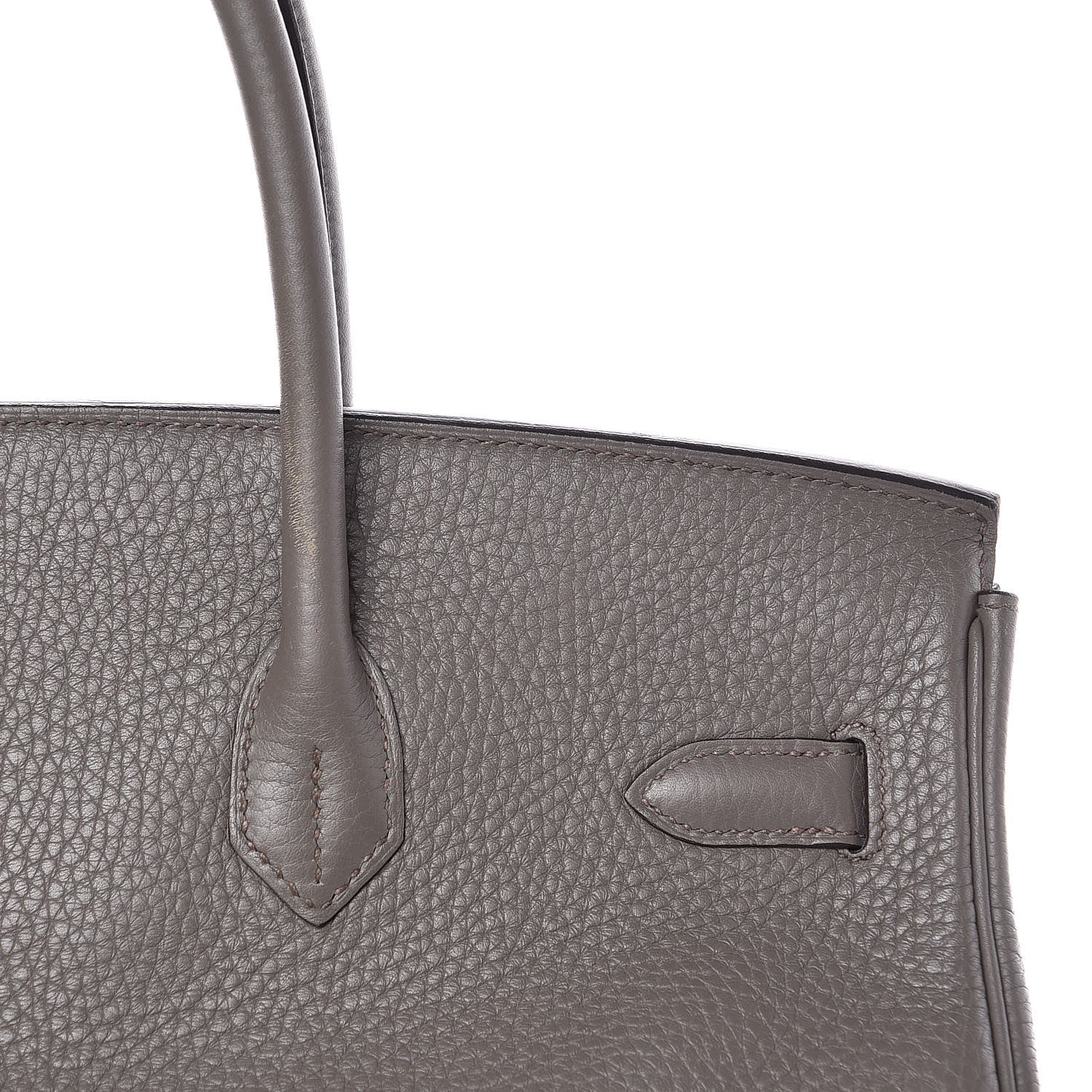 Hermes Taurillon Clemence Birkin 35 Etain 9 of 41