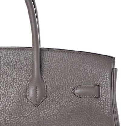 Hermes Taurillon Clemence Birkin 35 Etain 9 of 41