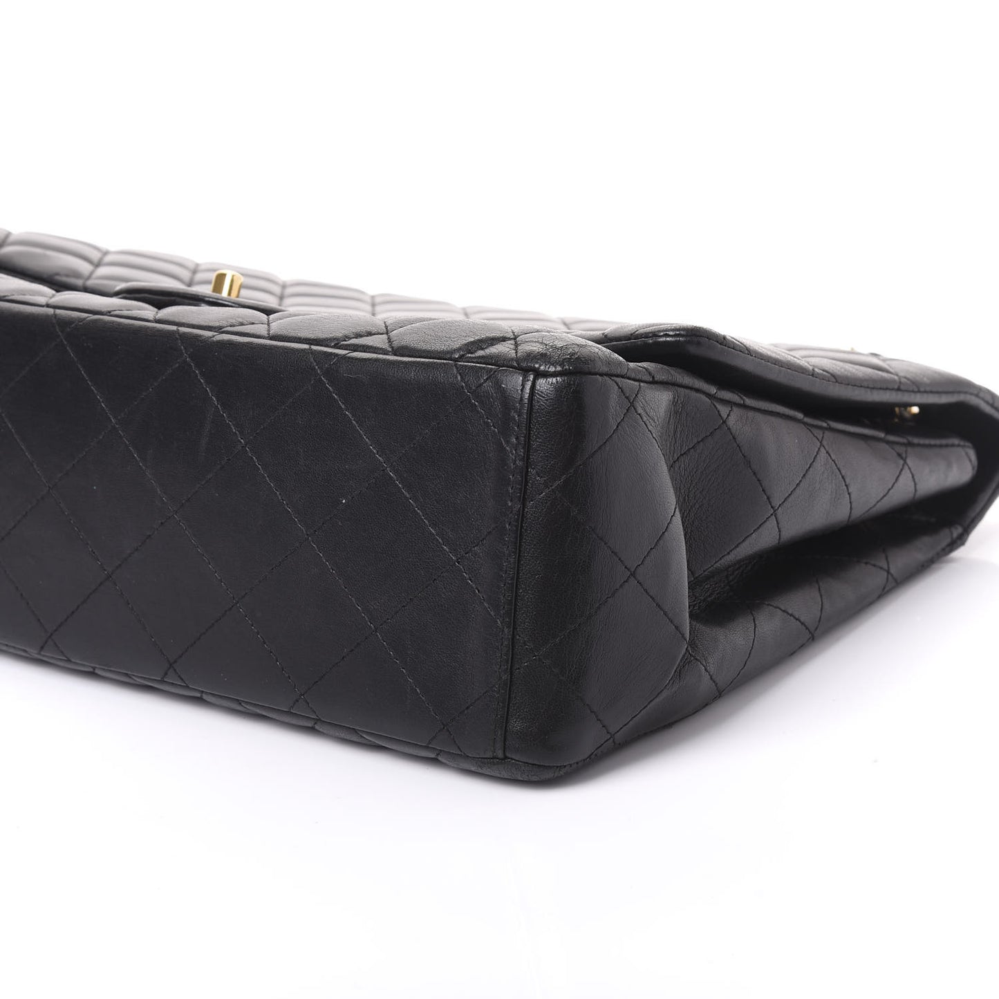 Lambskin Quilted Maxi Single Flap Black