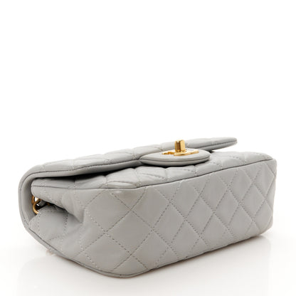 Chanel Lambskin Quilted Mini Rectangular Pearl Crush Flap Grey 4 of 11