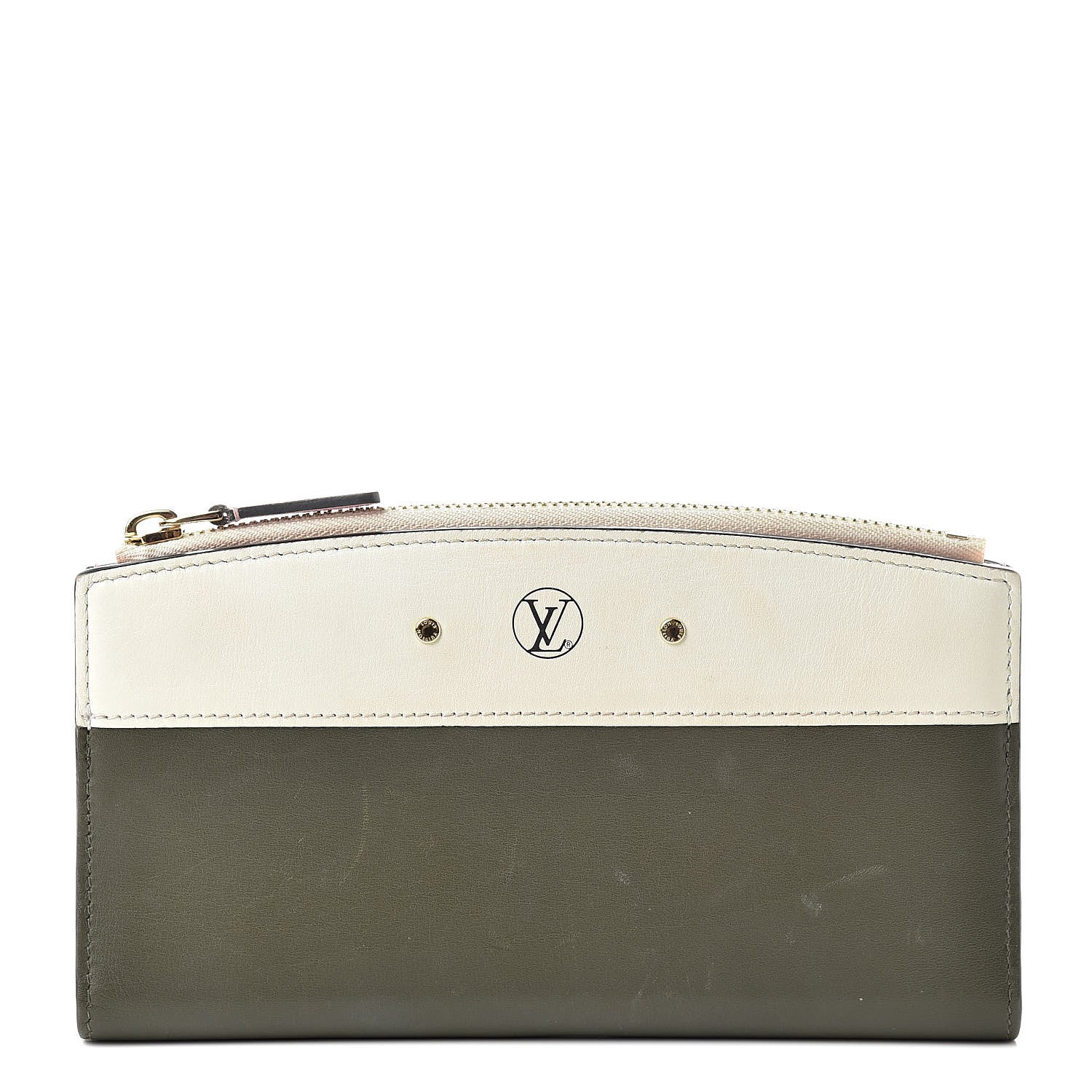 Louis Vuitton Calfskin City Steamer Wallet Kaki White 1 of 9