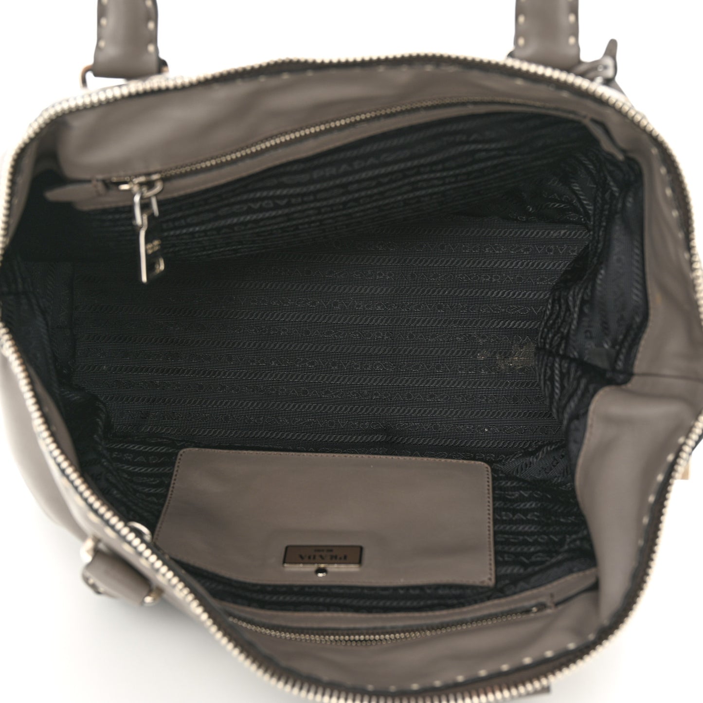 City Calf Small Hand Stitched Zip Tote Calce