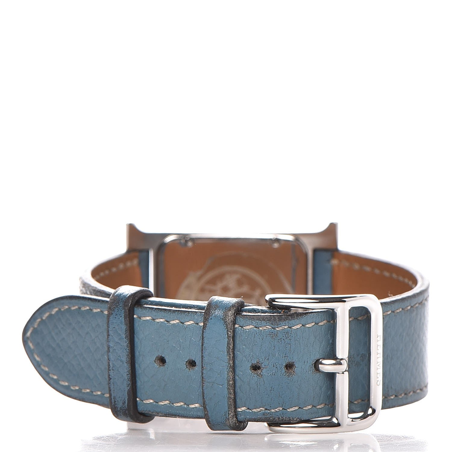 Hermes Stainless Steel Epsom 26mm Heure H Hour Watch Blue Jean 4 of 10