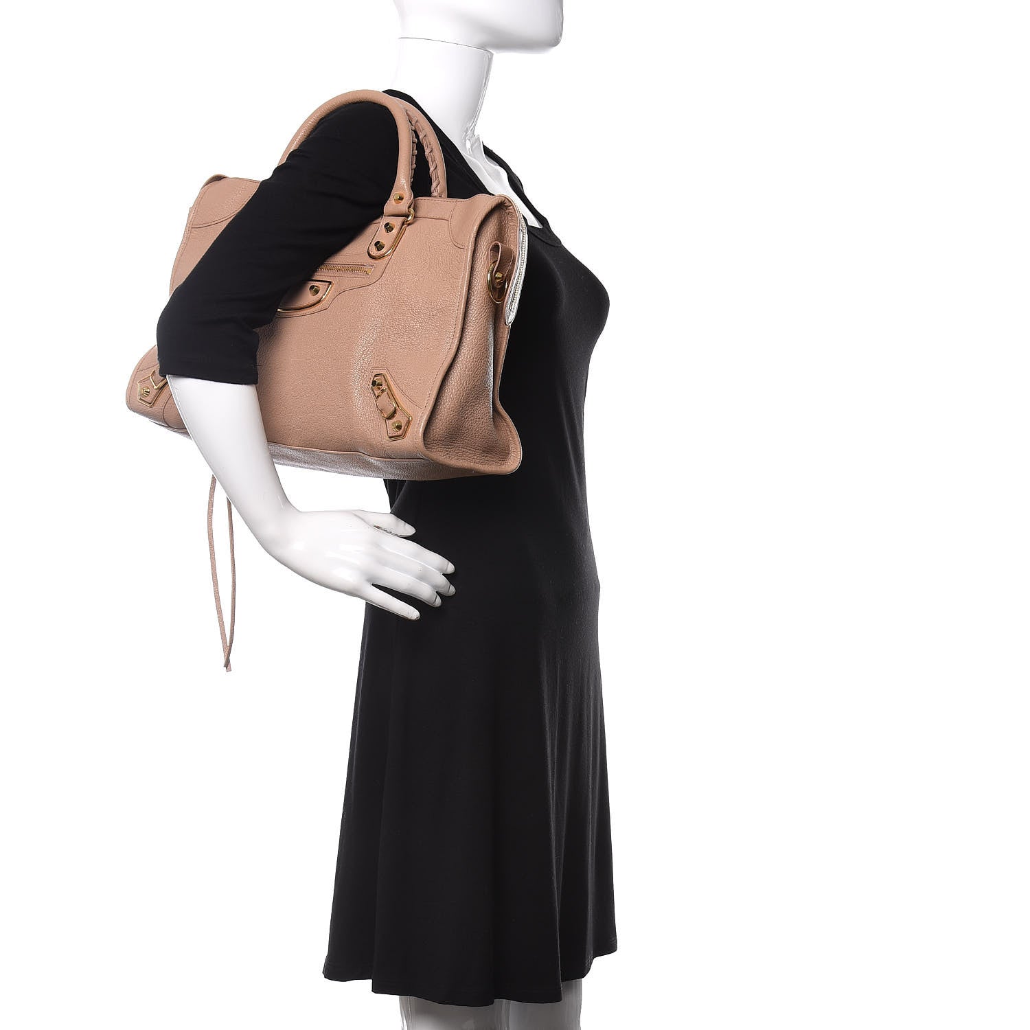 Balenciaga Chevre Gold Metallic Edge Hardware City Rose Des Sables 2 of 12