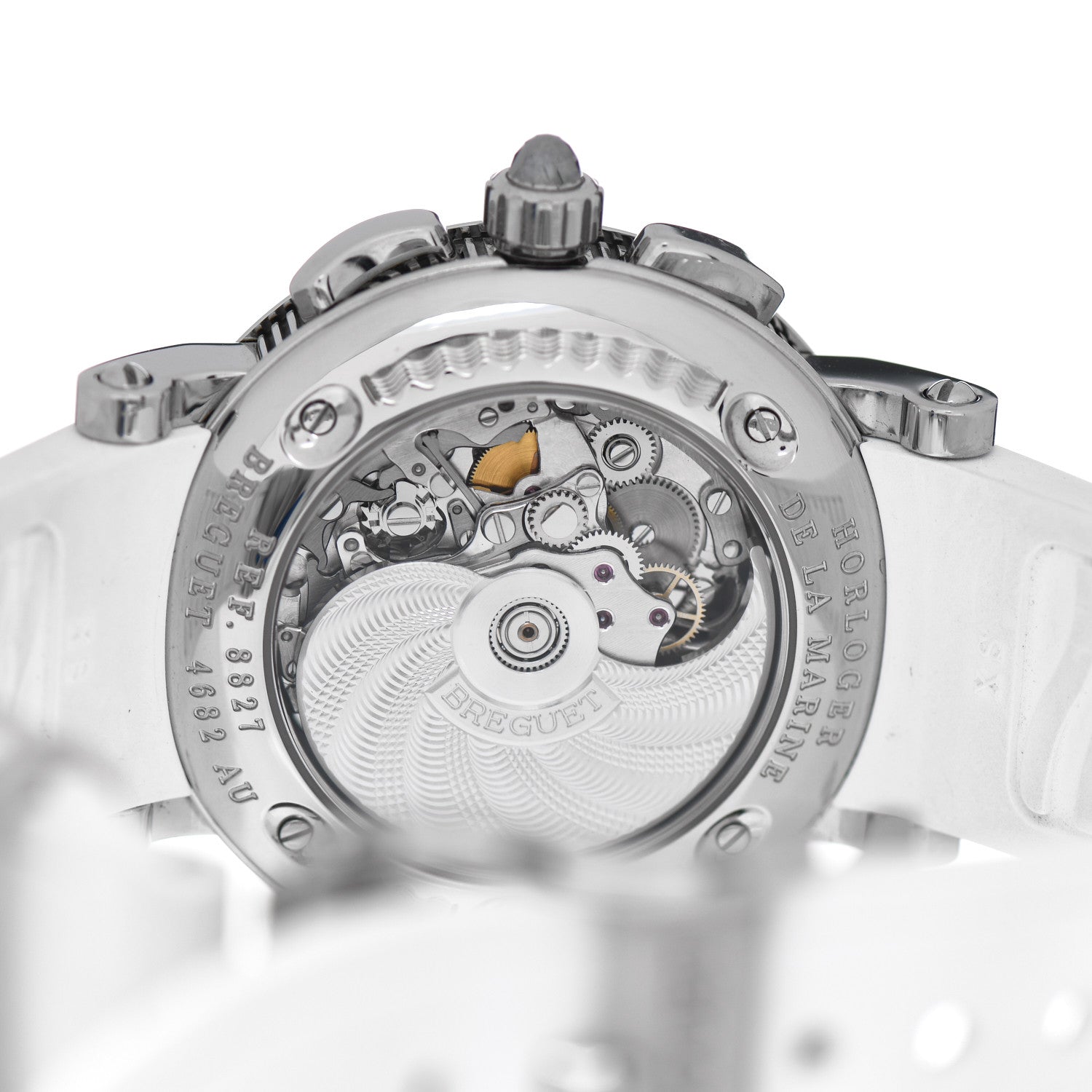 Breguet Stainless Steel Rubber Blue Mother of Pearl 35mm Marine Chronograph Automatic Watch 8827ST/59/586 4 of 4